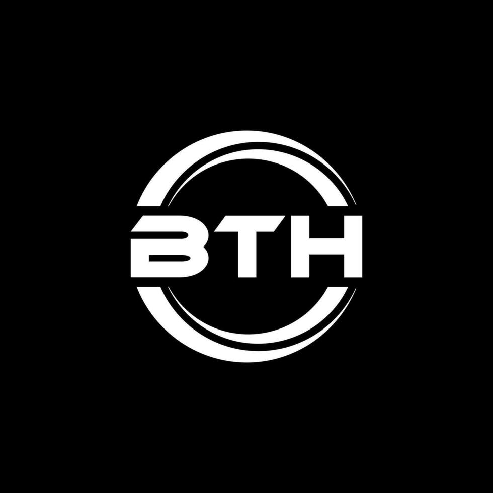 BTH letter logo design in illustration. Vector logo, calligraphy designs for logo, Poster, Invitation, etc.