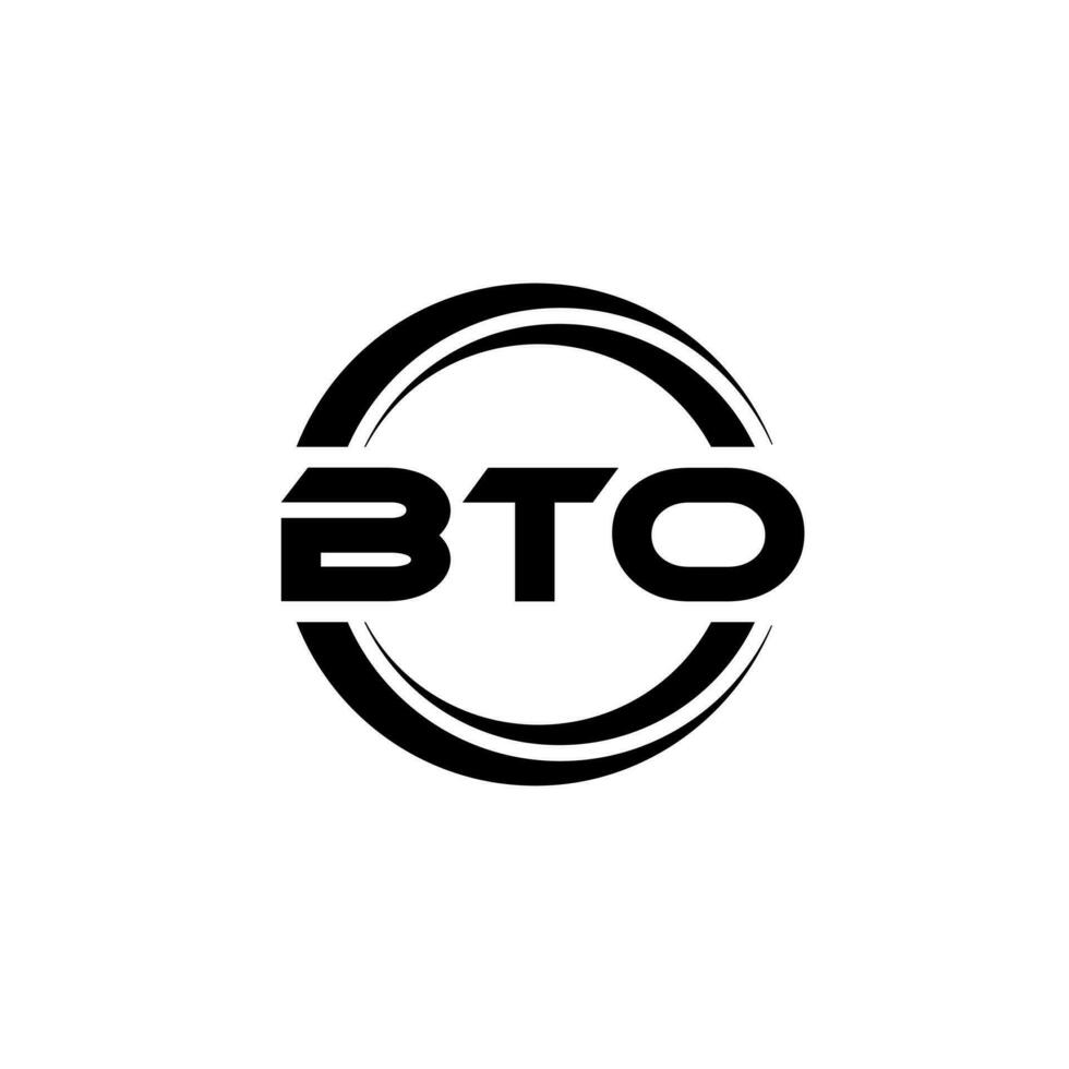 BTO letter logo design in illustration. Vector logo, calligraphy designs for logo, Poster, Invitation, etc.