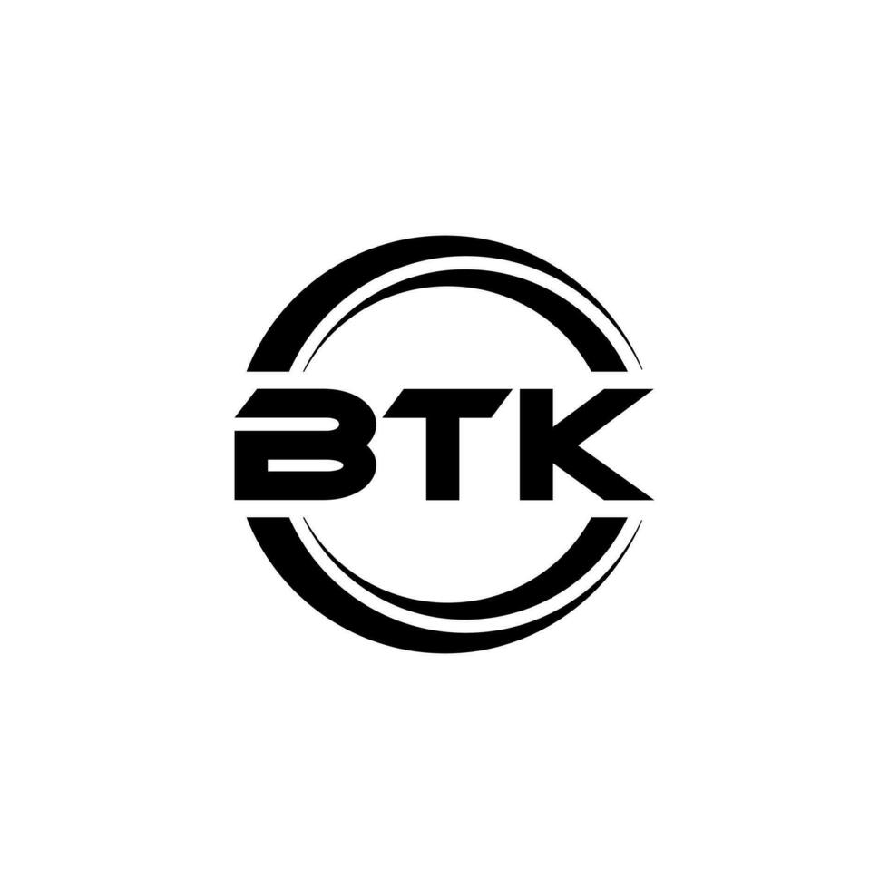 BTK letter logo design in illustration. Vector logo, calligraphy designs for logo, Poster, Invitation, etc.