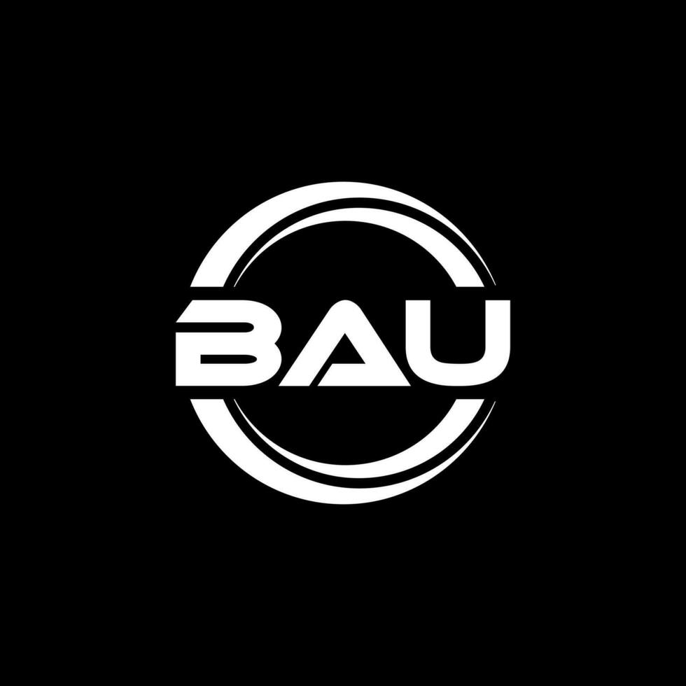 BAU letter logo design in illustration. Vector logo, calligraphy designs for logo, Poster, Invitation, etc.