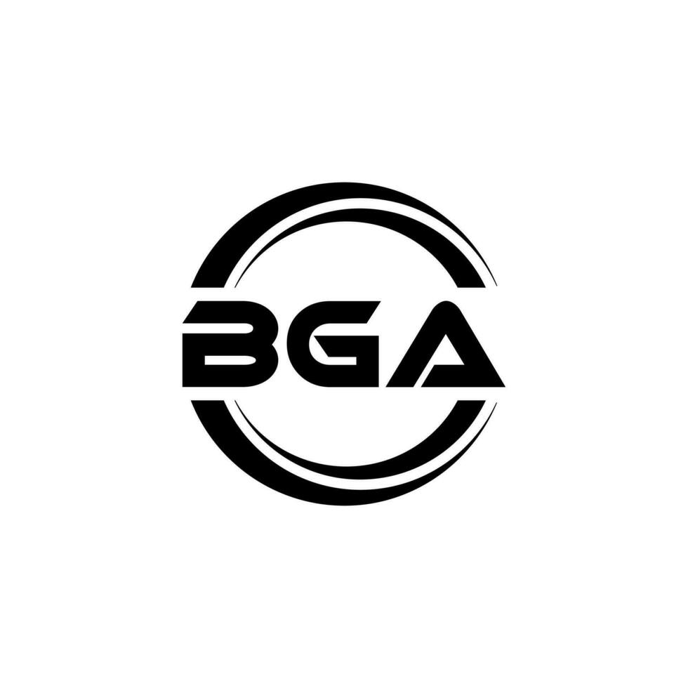 BGA letter logo design in illustration. Vector logo, calligraphy designs for logo, Poster, Invitation, etc.