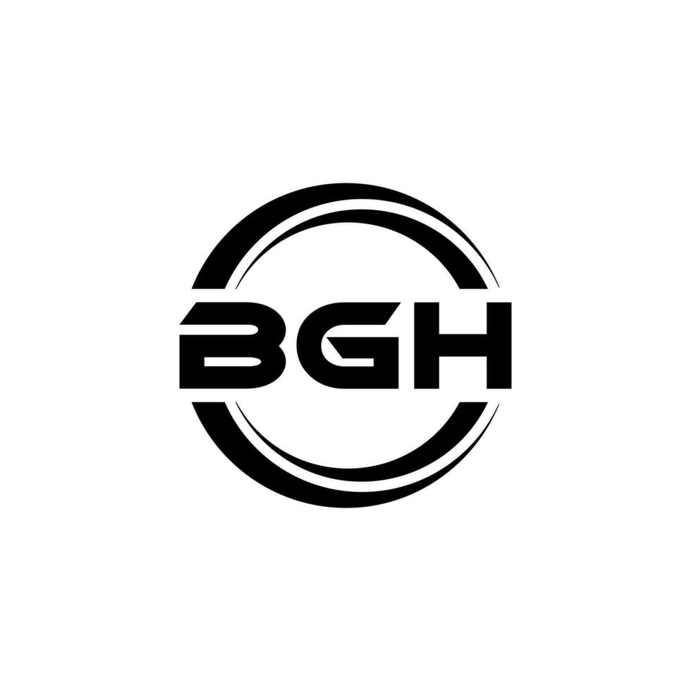 BGH letter logo design in illustration. Vector logo, calligraphy designs for logo, Poster, Invitation, etc.