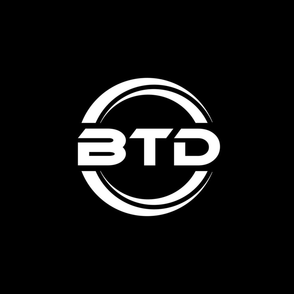 btd letra logo diseño en ilustración. vector logo, caligrafía diseños para logo, póster, invitación, etc.