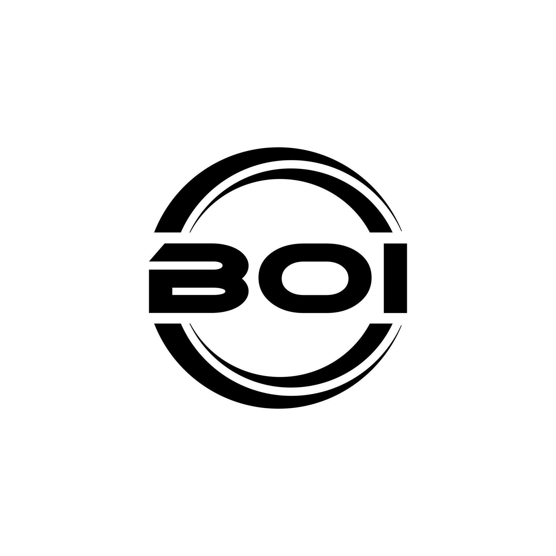 BOI letter logo design in illustration. Vector logo, calligraphy