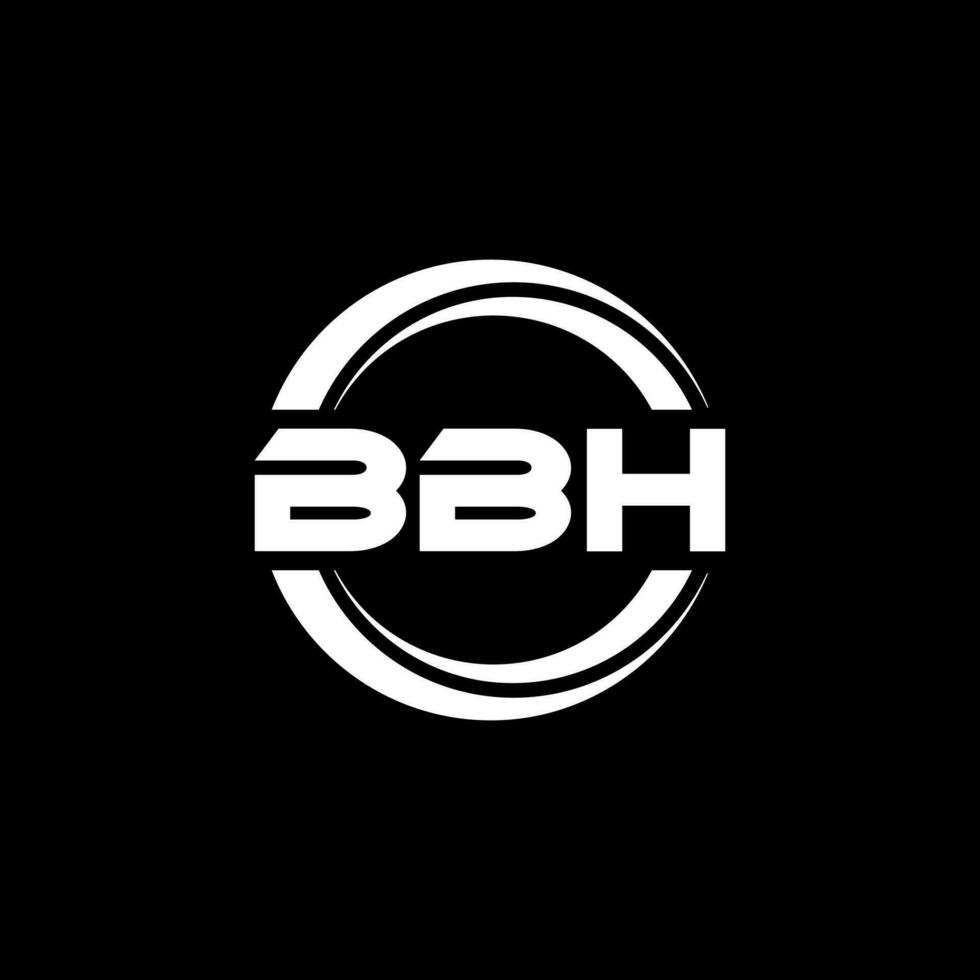 bbh letra logo diseño en ilustración. vector logo, caligrafía diseños para logo, póster, invitación, etc.