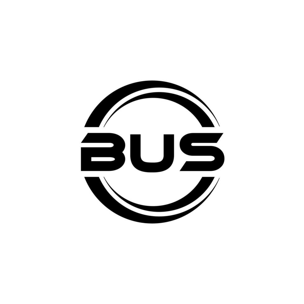 BUS letter logo design in illustration. Vector logo, calligraphy designs for logo, Poster, Invitation, etc.