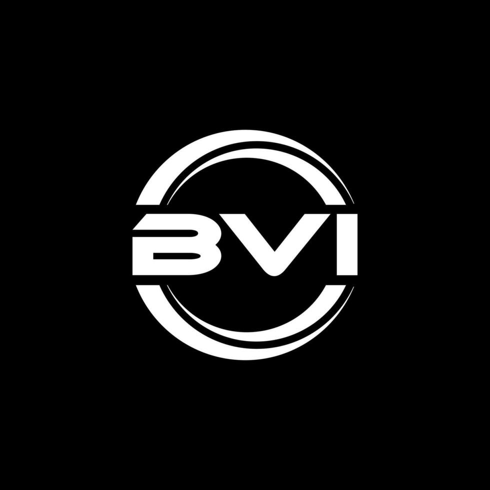 BVI letter logo design in illustration. Vector logo, calligraphy designs for logo, Poster, Invitation, etc.