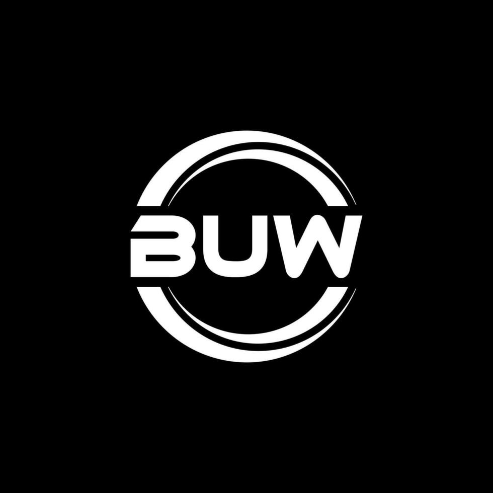 BUW letter logo design in illustration. Vector logo, calligraphy designs for logo, Poster, Invitation, etc.