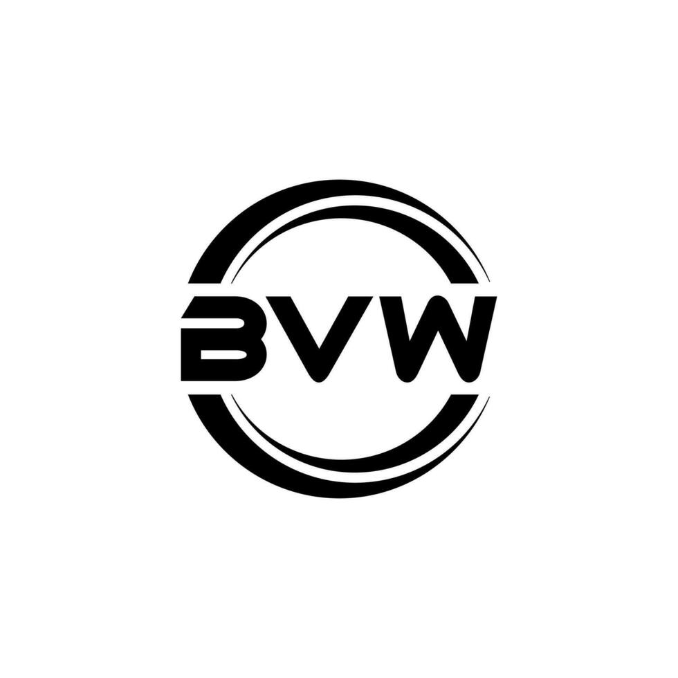 bvw letra logo diseño en ilustración. vector logo, caligrafía diseños para logo, póster, invitación, etc.