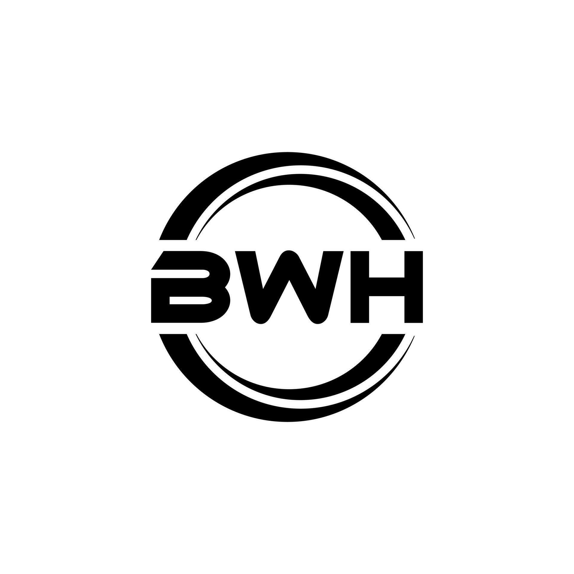 BWH letter logo design in illustration. Vector logo, calligraphy