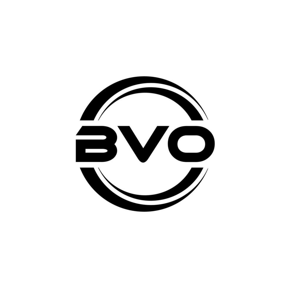 BVO letter logo design in illustration. Vector logo, calligraphy designs for logo, Poster, Invitation, etc.