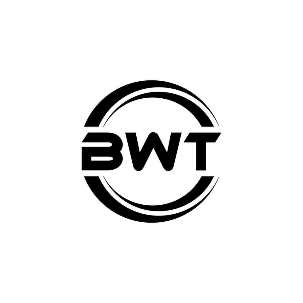 bwt letra logo diseño en ilustración. vector logo, caligrafía diseños para logo, póster, invitación, etc.