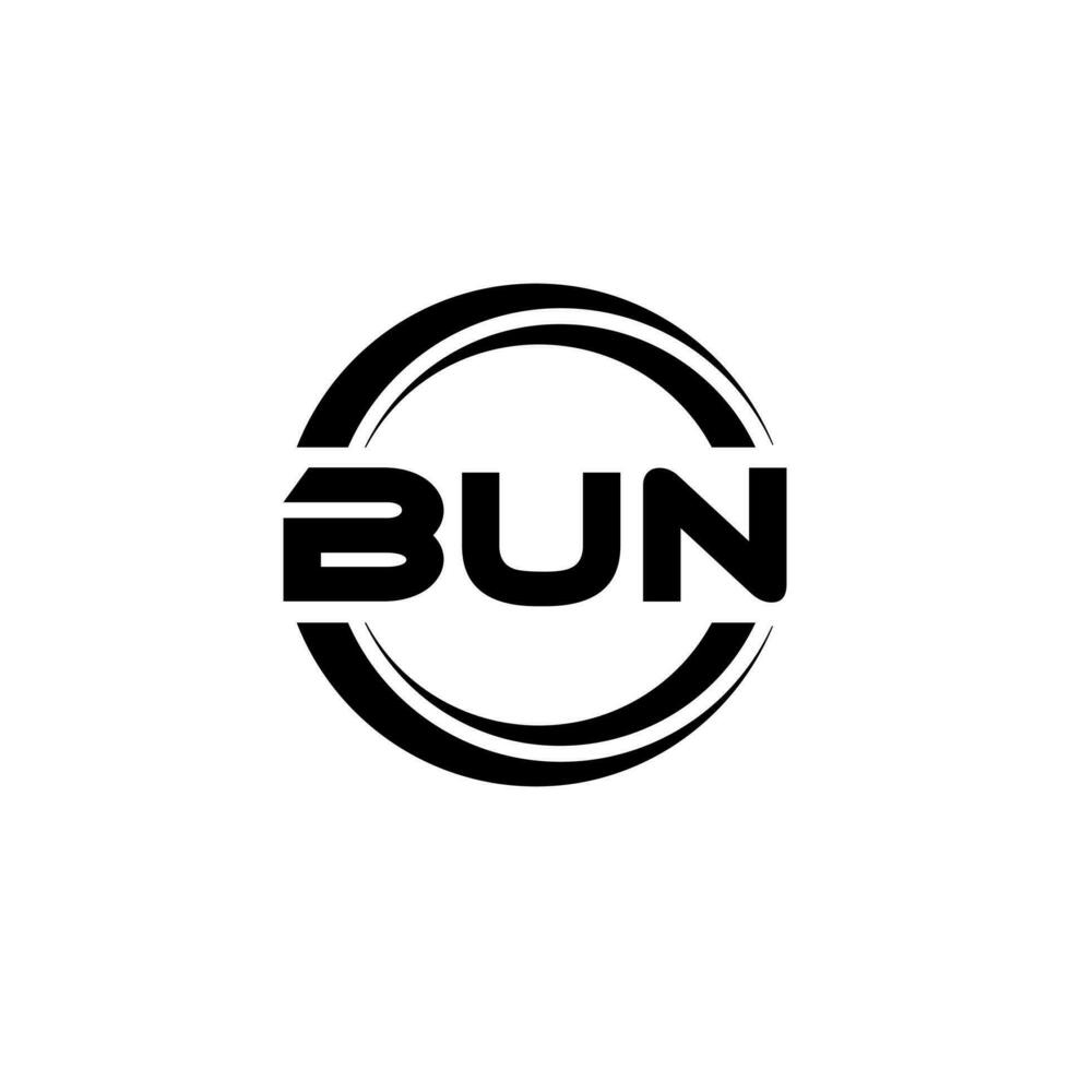 BUN letter logo design in illustration. Vector logo, calligraphy ...