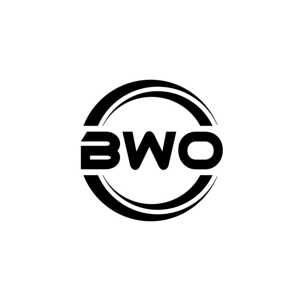 BWO letter logo design in illustration. Vector logo, calligraphy designs for logo, Poster, Invitation, etc.