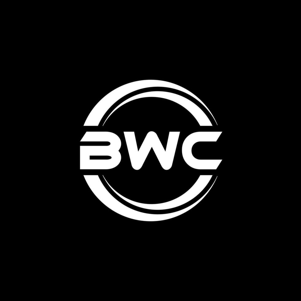 BWC letter logo design in illustration. Vector logo, calligraphy designs for logo, Poster, Invitation, etc.