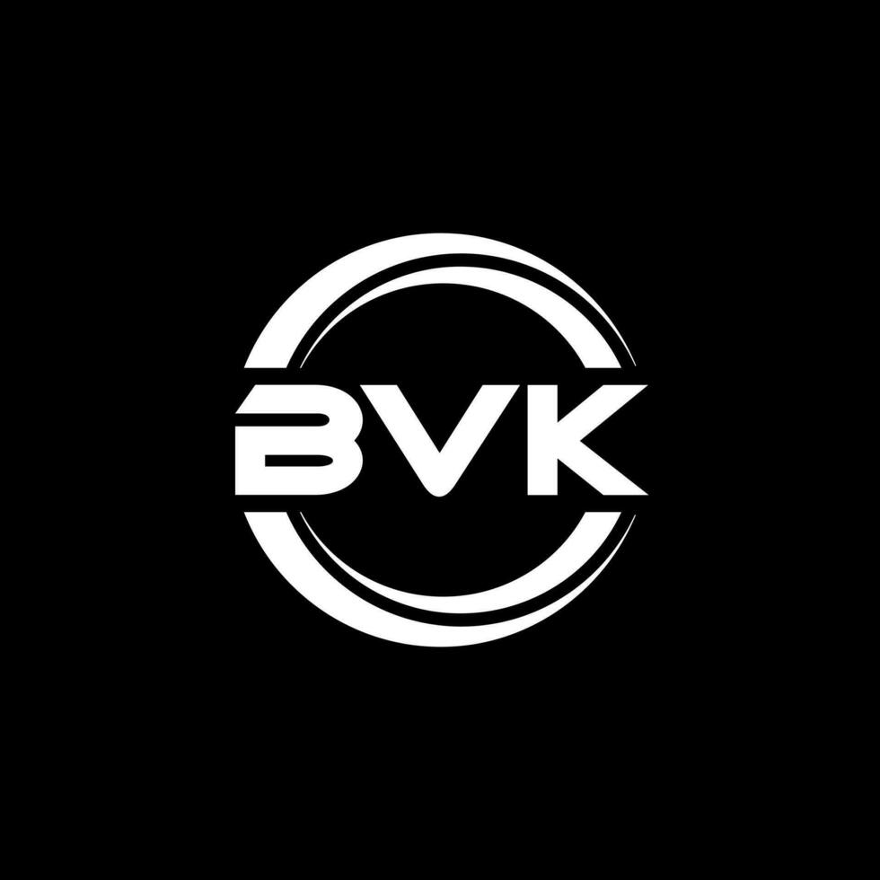 bvk letra logo diseño en ilustración. vector logo, caligrafía diseños para logo, póster, invitación, etc.