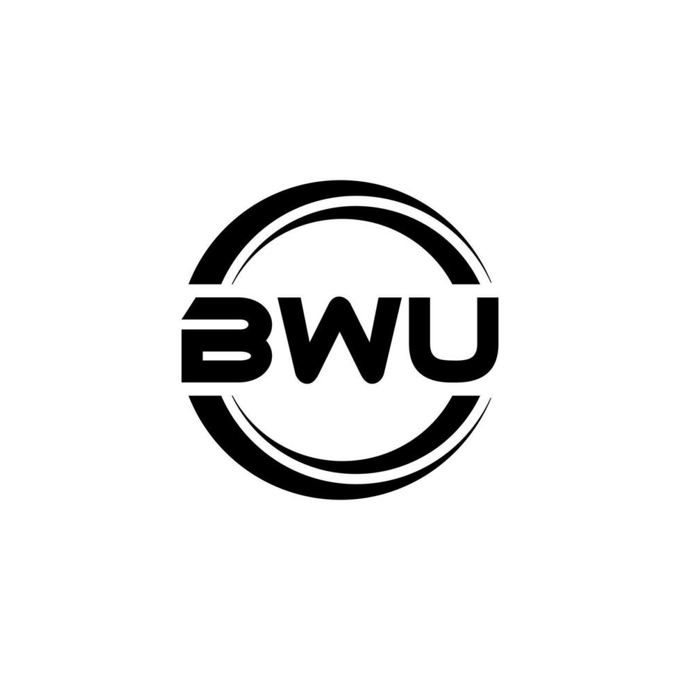 BWU letter logo design in illustration. Vector logo, calligraphy designs for logo, Poster, Invitation, etc.