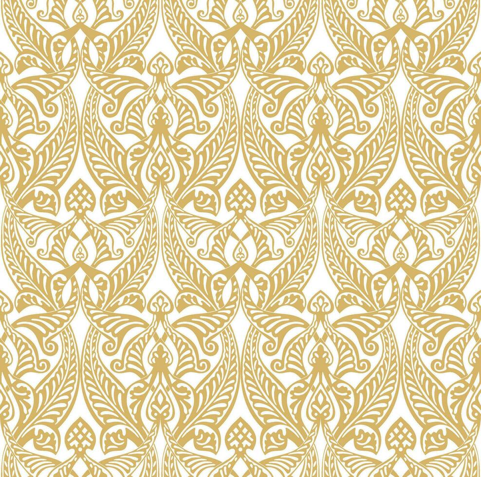 Vector golden seamless arabic national ornament. Ethnic endless pattern, oriental and african peoples of asia, persia, iran, iraq, syria
