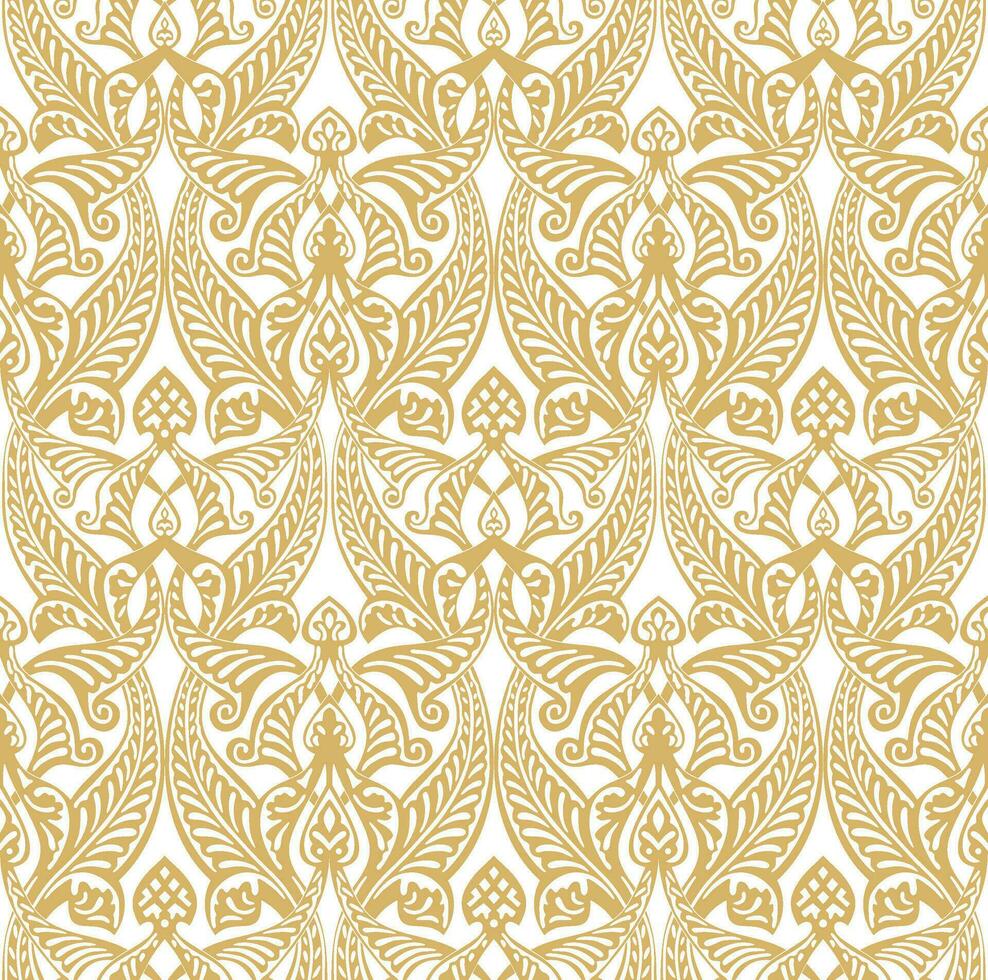 Vector golden seamless arabic national ornament. Ethnic endless pattern, oriental and african peoples of asia, persia, iran, iraq, syria