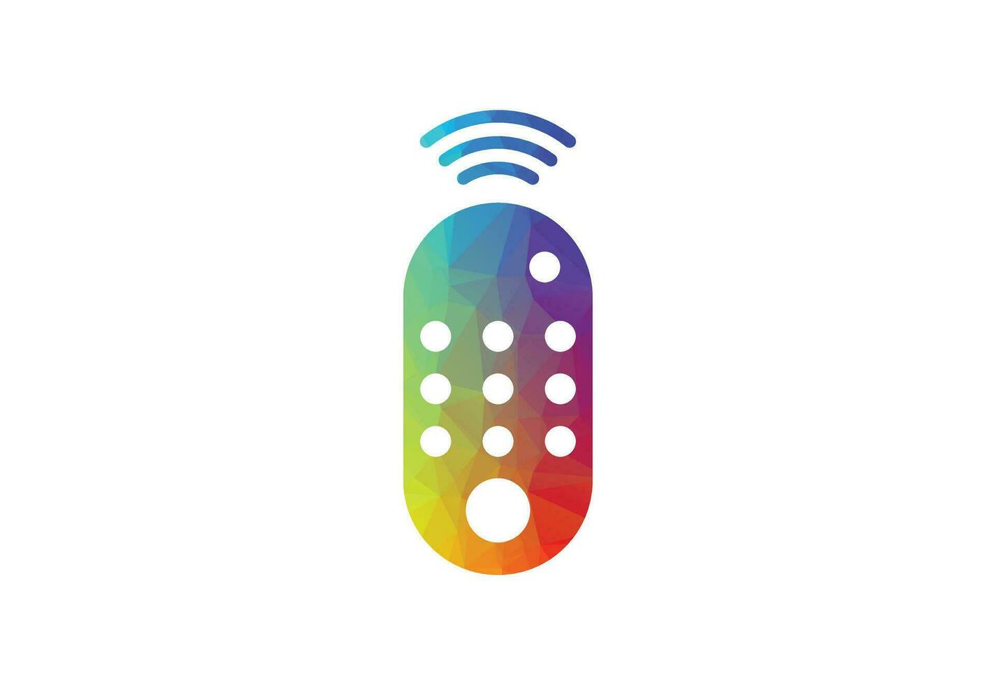 Low Poly and Creative Remote logo design, With white background, Vector design concept