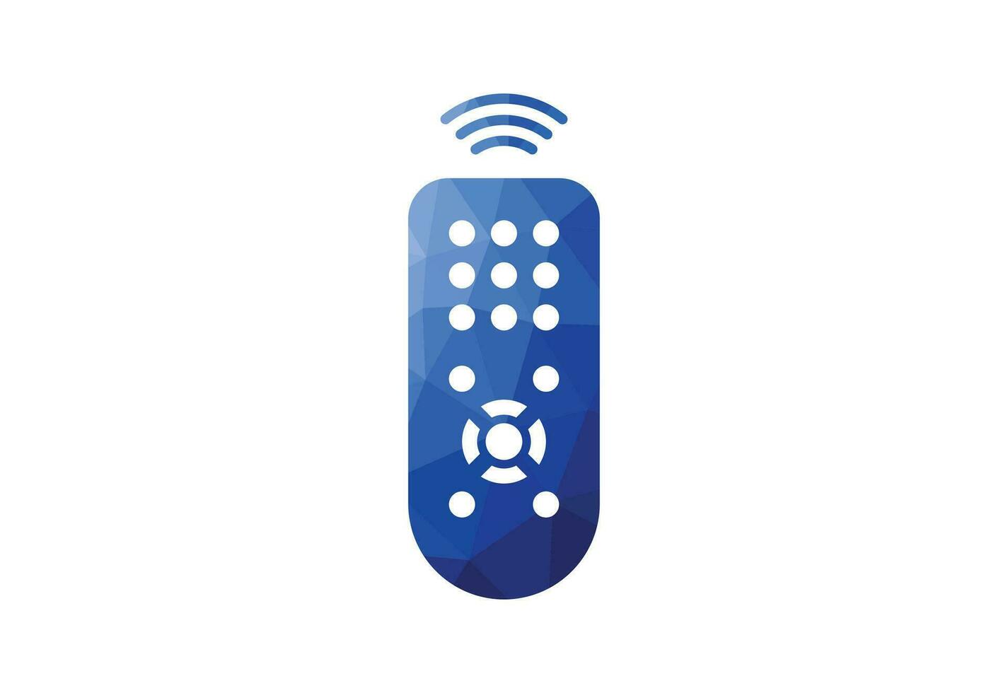 Low Poly and Creative Remote logo design, With white background, Vector design concept