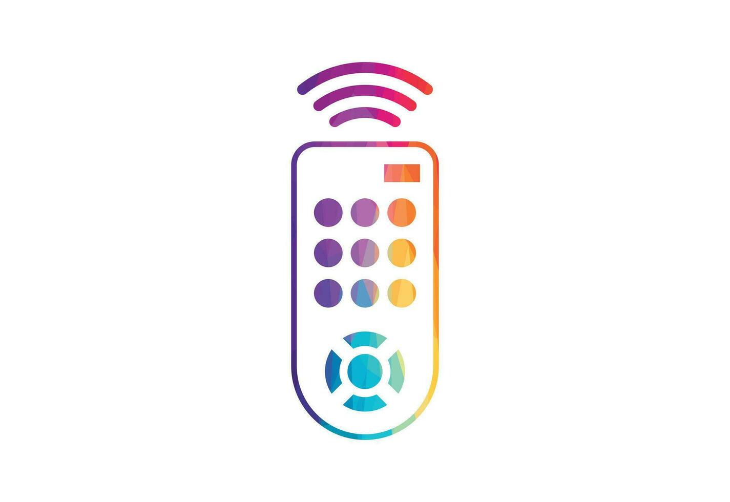 Low Poly and Creative Remote logo design, With white background, Vector design concept