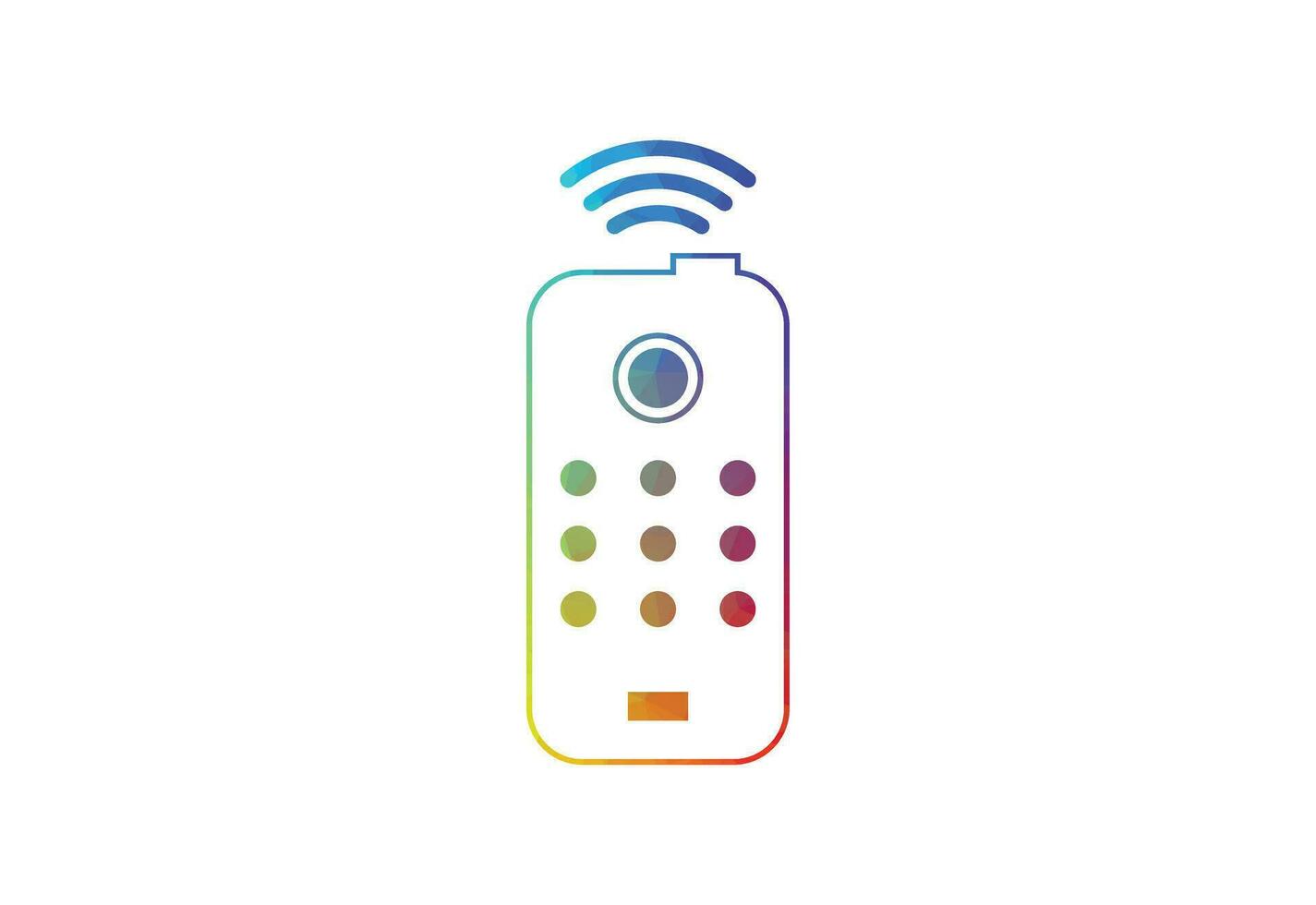 Low Poly and Creative Remote logo design, With white background, Vector design concept