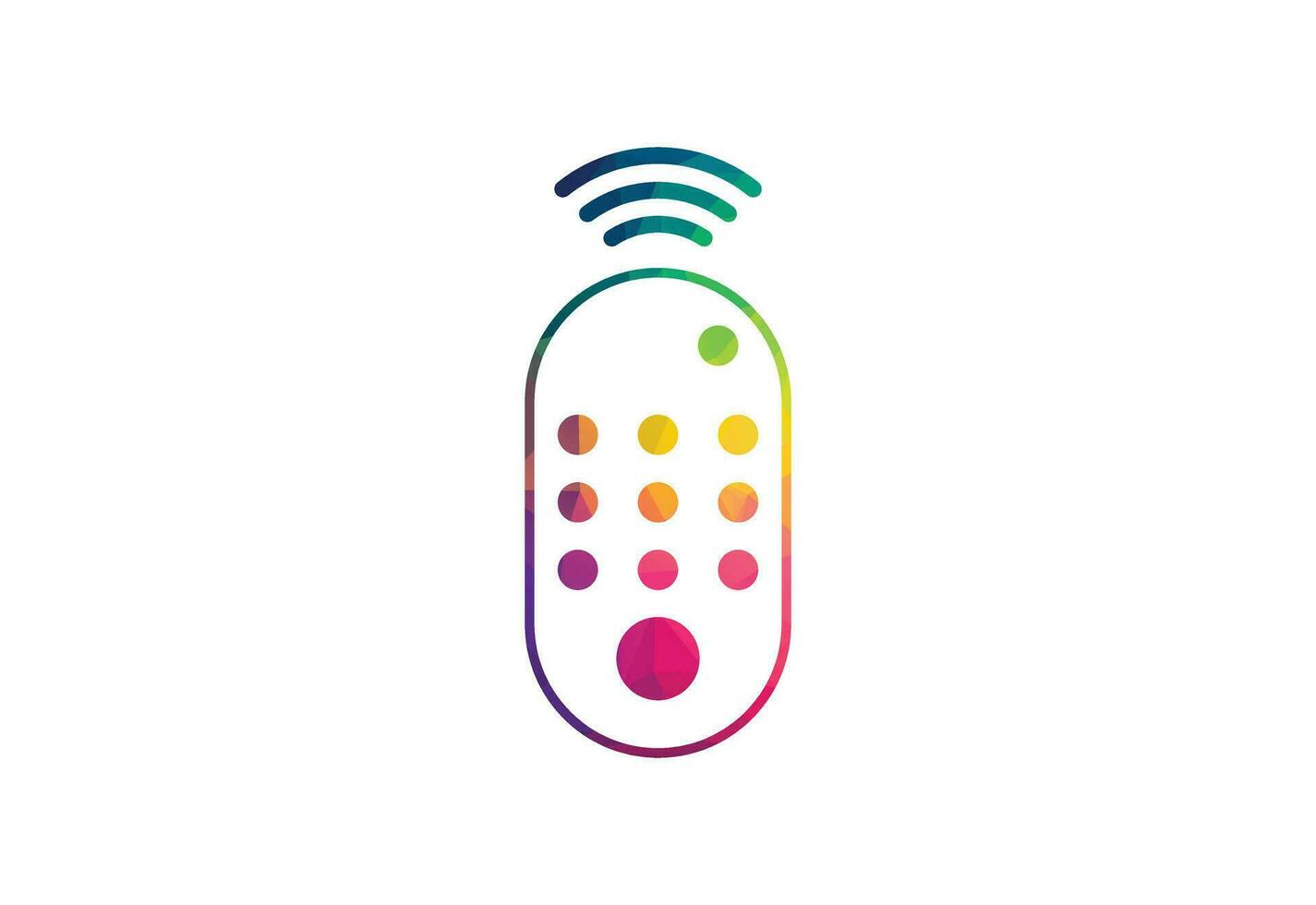 Low Poly and Creative Remote logo design, With white background, Vector design concept