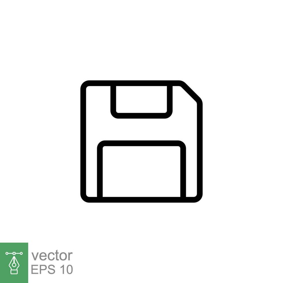 Floppy disk icon. Simple outline style. Save file button, computer memory  backup, diskette, technology concept. Thin line symbol. Vector illustration  isolated on white background. EPS 10. 26397901 Vector Art at Vecteezy