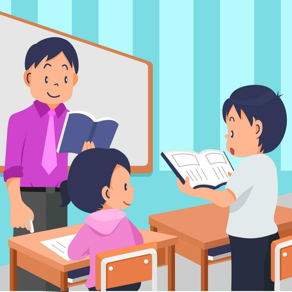 Kids School Study Activity vector