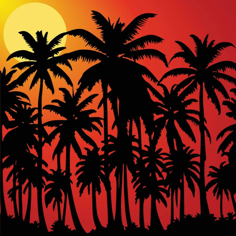 Palm Tree vector Palm tree silhouette Coconut tree vector silhouette