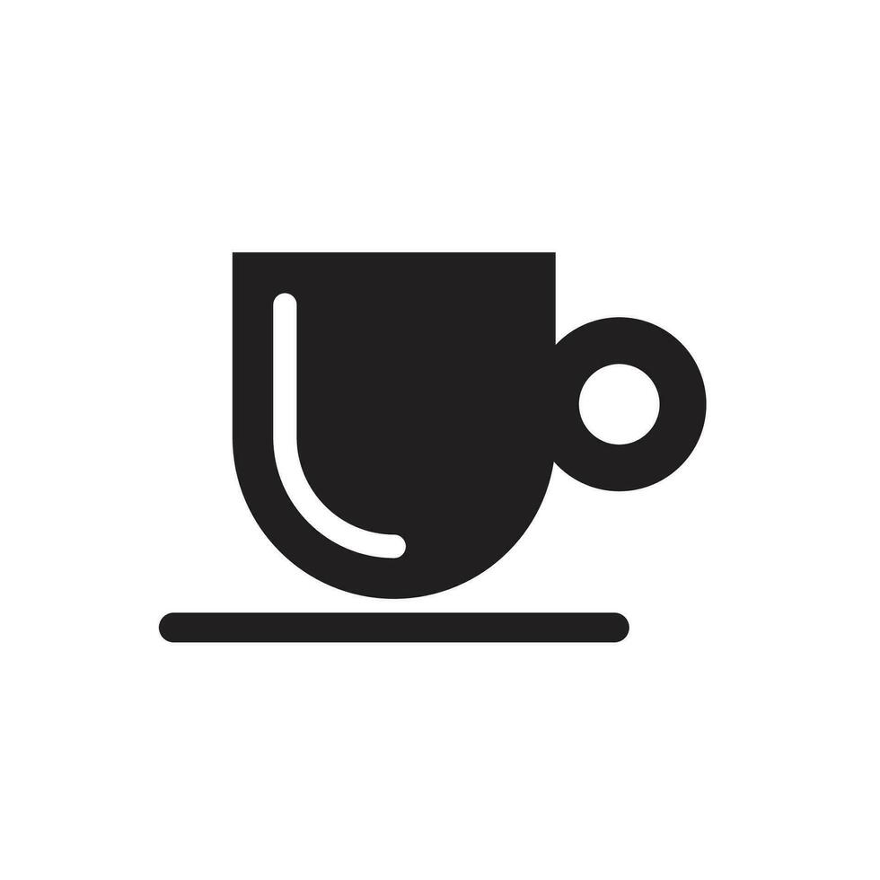 café taza icono negro blanco silueta diseño vector