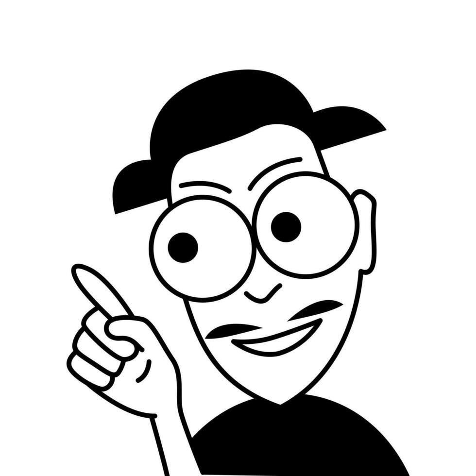 cartoon lineart black and white people vector