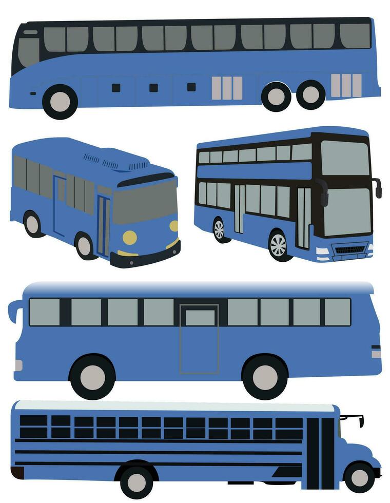 vehículo. autobús. coche. autobús colocar. autobús vector. un conjunto de autobuses autobús vector modelo en blanco antecedentes. todas elementos de el grupo son en separar capas.