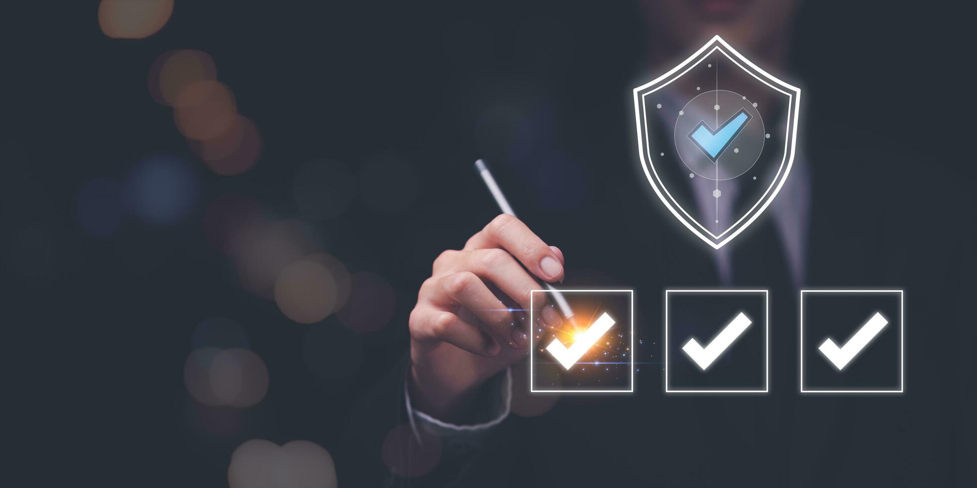concept of marking survey topics ,checkbox to conduct opinion and quality surveys or satisfaction ,Checklist with checkmarks and checkboxes ,online quality assessment ,answering questionnaires photo