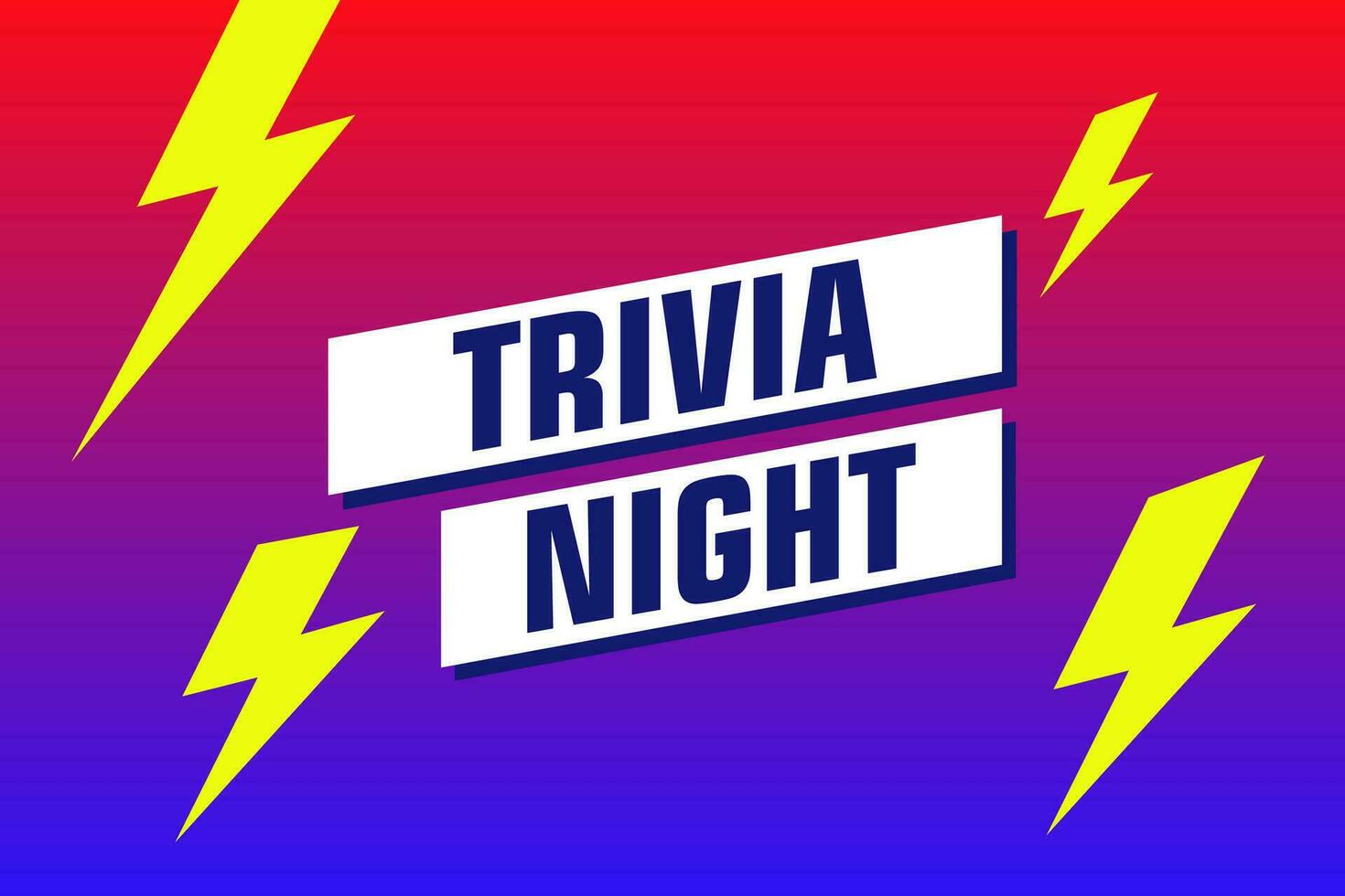 Trivia night labels banners design. Festive template can be used for invitation cards, flyers, posters. vector