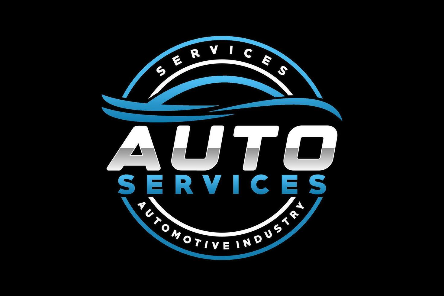 Auto style car logo design with concept sports vehicle icon silhouette