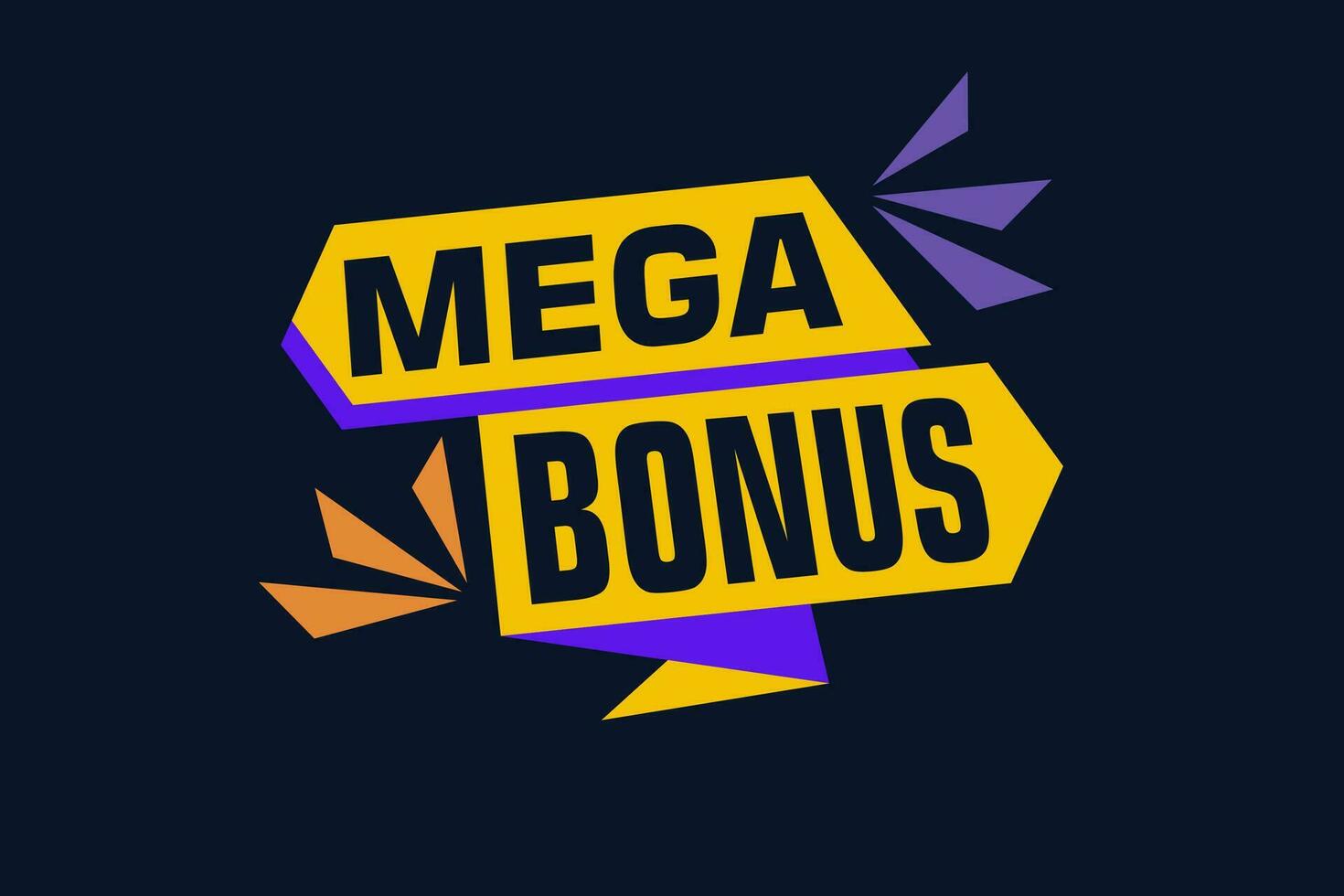 Mega Bonus labels banners design. Festive template can be used for invitation cards, flyers, posters. vector