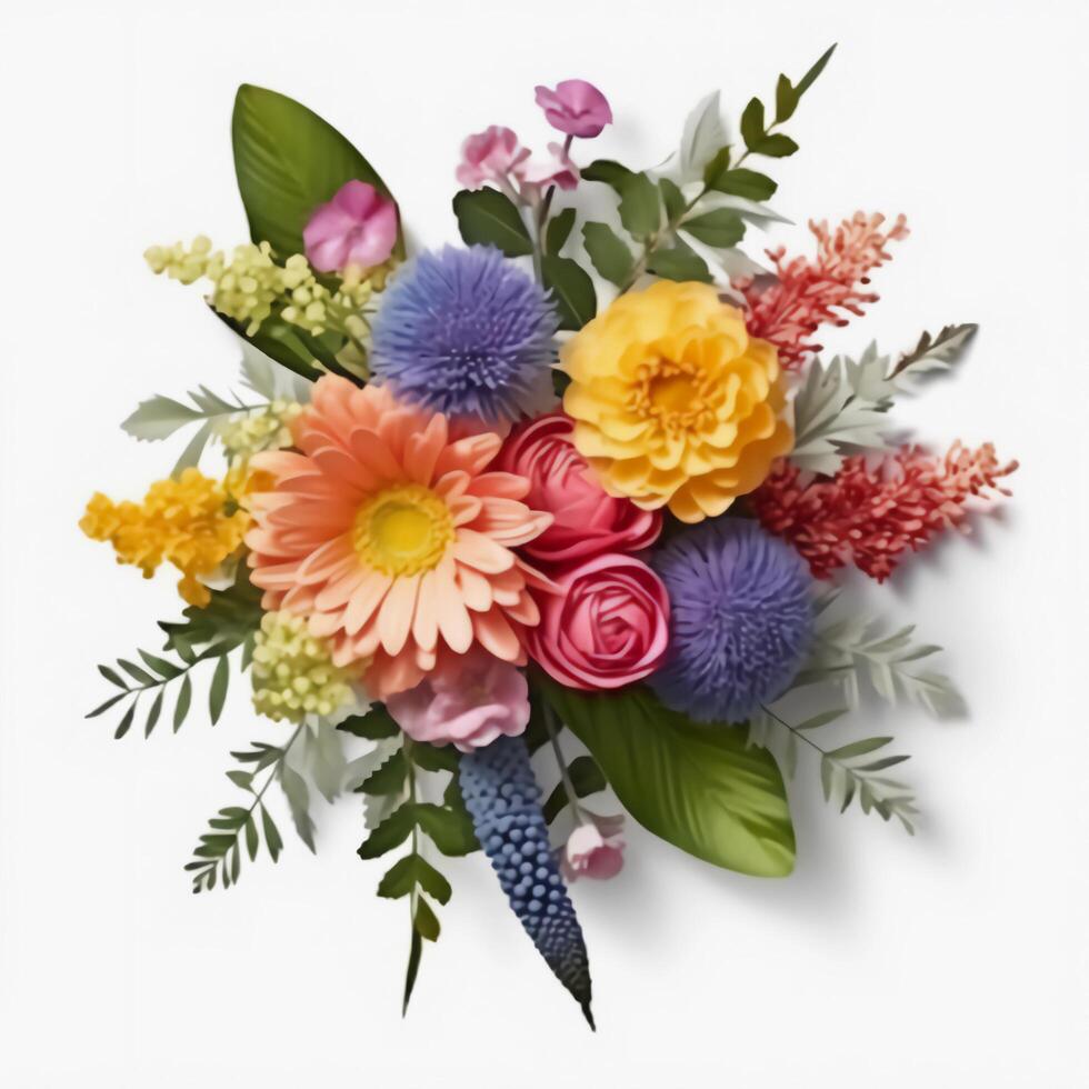 A colorful bouquet of flowers. AI Generated. photo