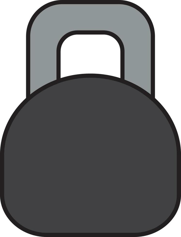 Kettlebell weight grey isolated vector illustration