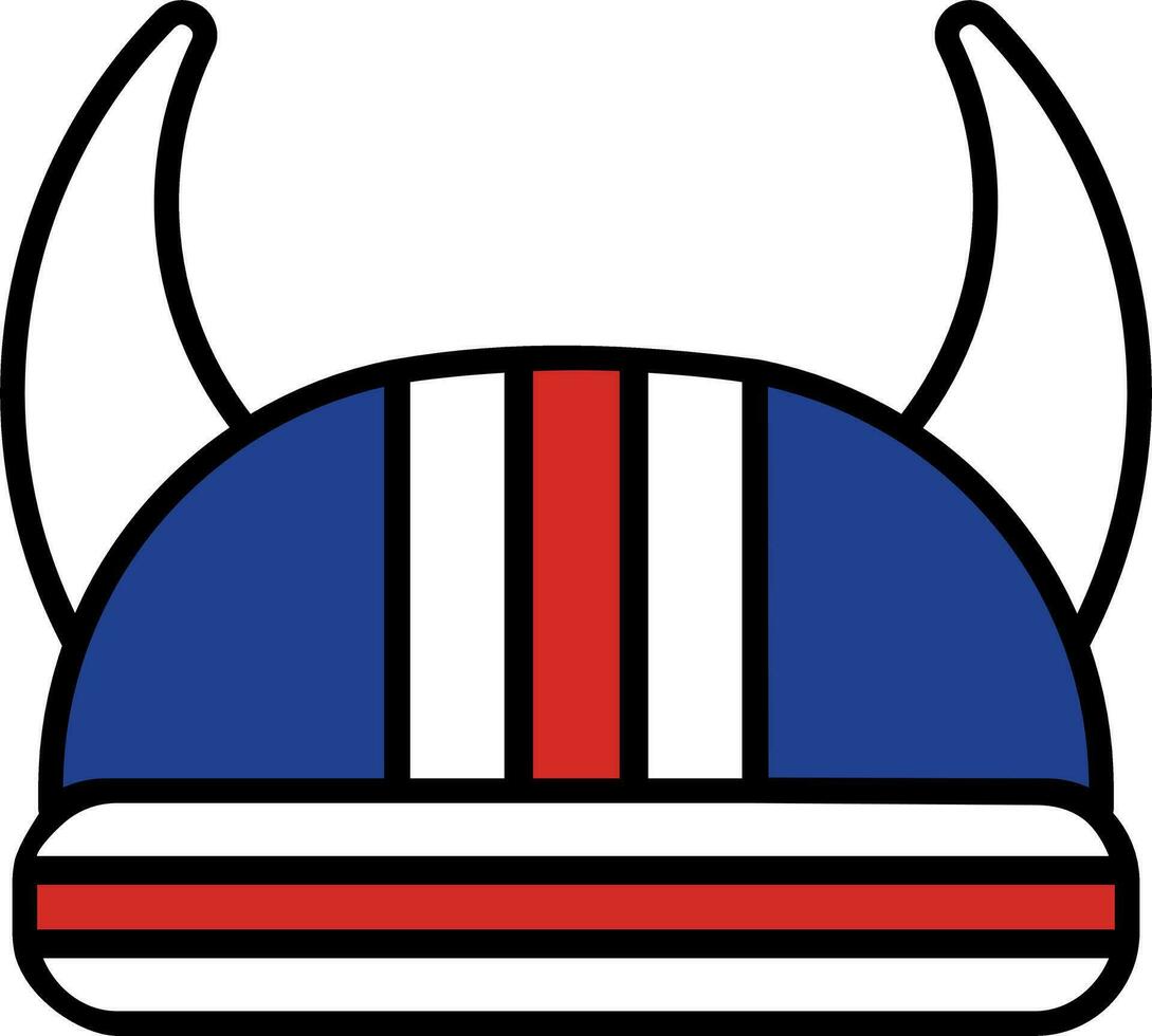 Iceland flag viking helmet isolated vector illustration
