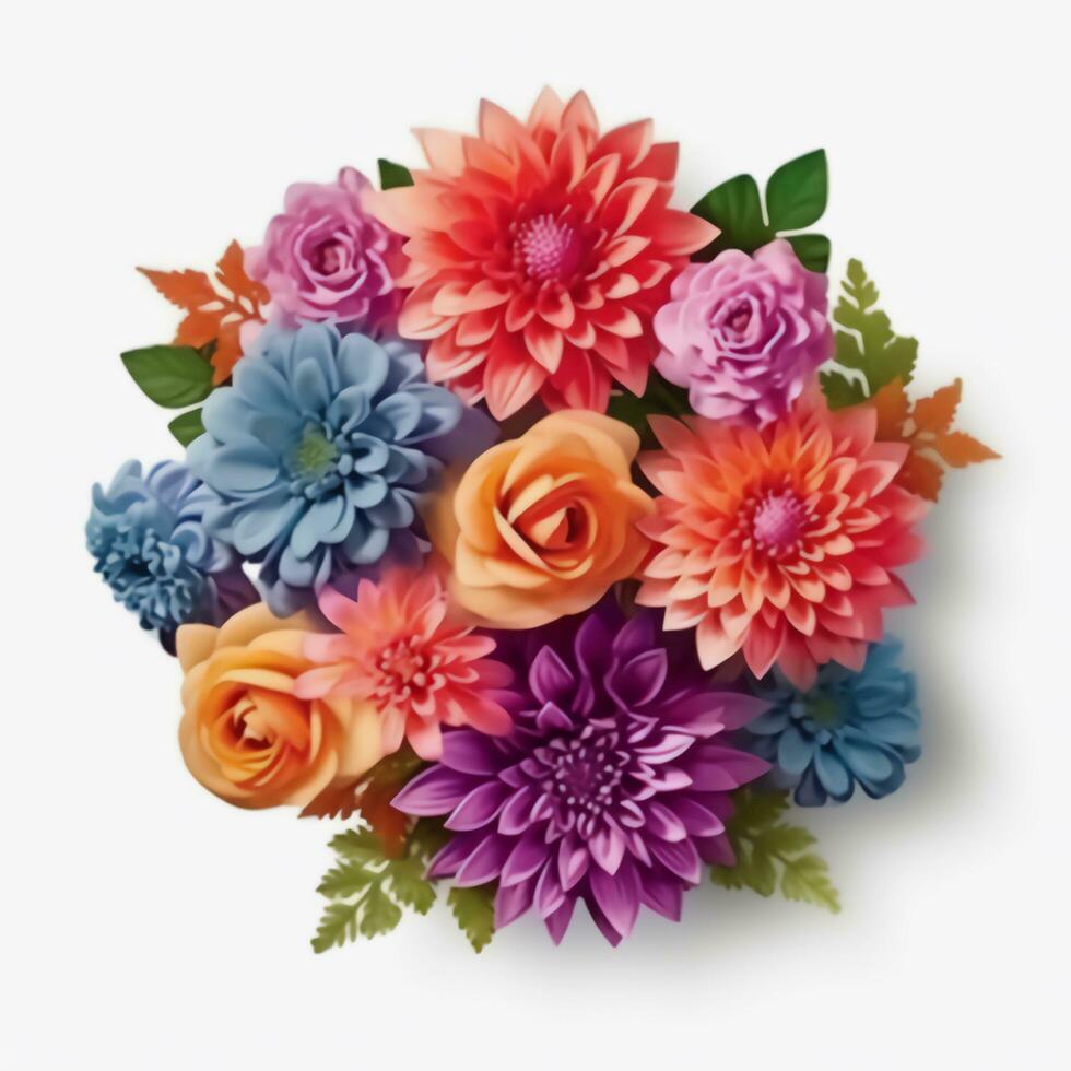 A colorful bouquet of flowers. AI Generated. photo