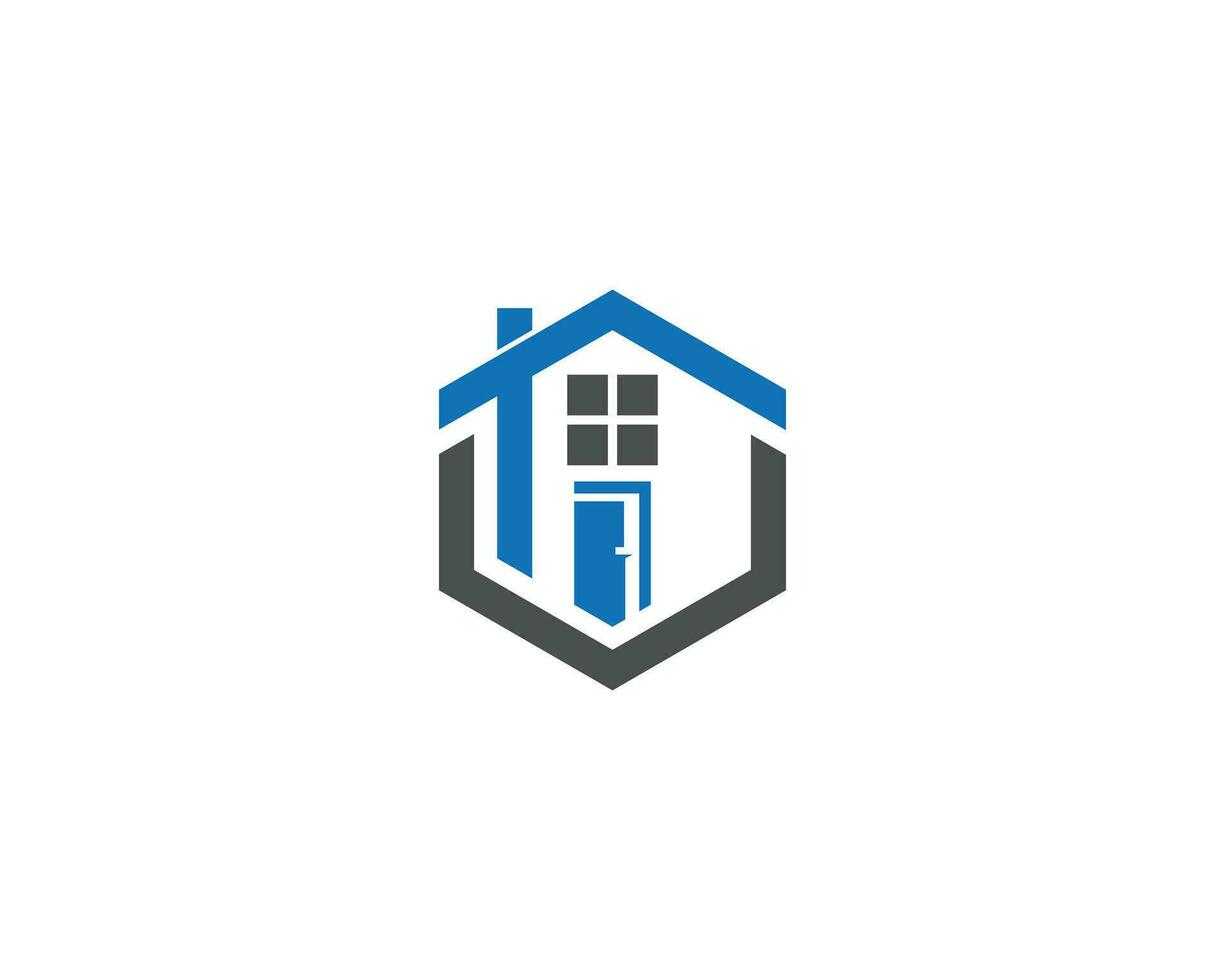 TV And VT Letter Real Estate Logo Design Inspiration With Door Symbol Vector Illustration.