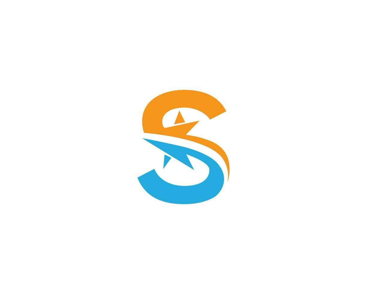 Alphabet Letter S With Star Shape Logo Design Vector Concept.