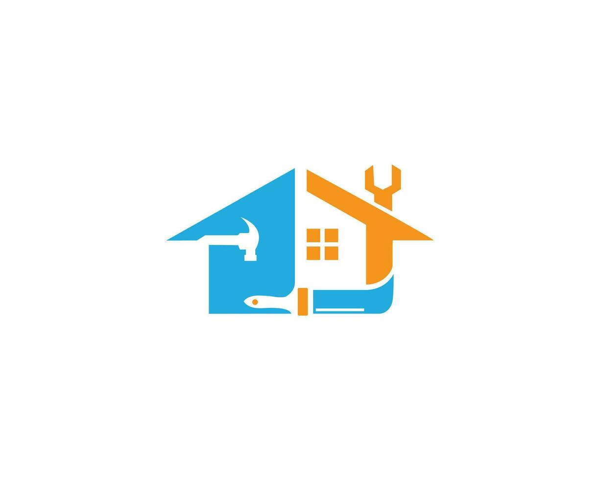 Modern House And Home Painting Logo With House Repair Vector Concept.