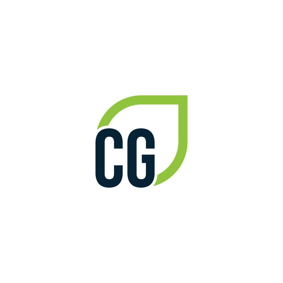 Letter CG logo grows, develops, natural, organic, simple, financial logo suitable for your company. vector