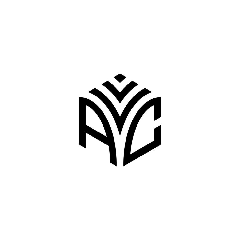 VAC hexagon logo vector, develop, construction, natural, finance logo, real estate, suitable for your company. vector