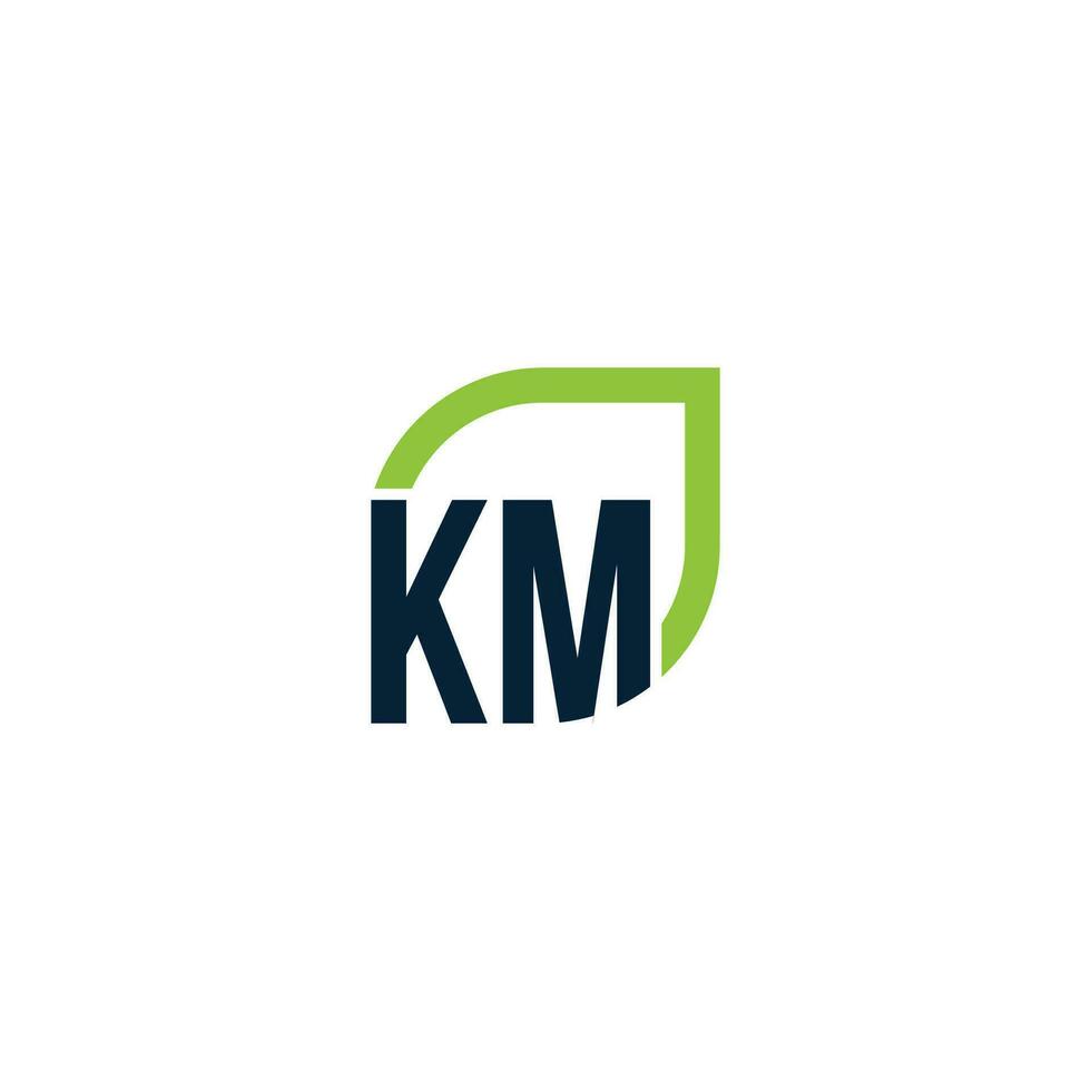 Letter KM logo grows, develops, natural, organic, simple, financial logo suitable for your company. vector