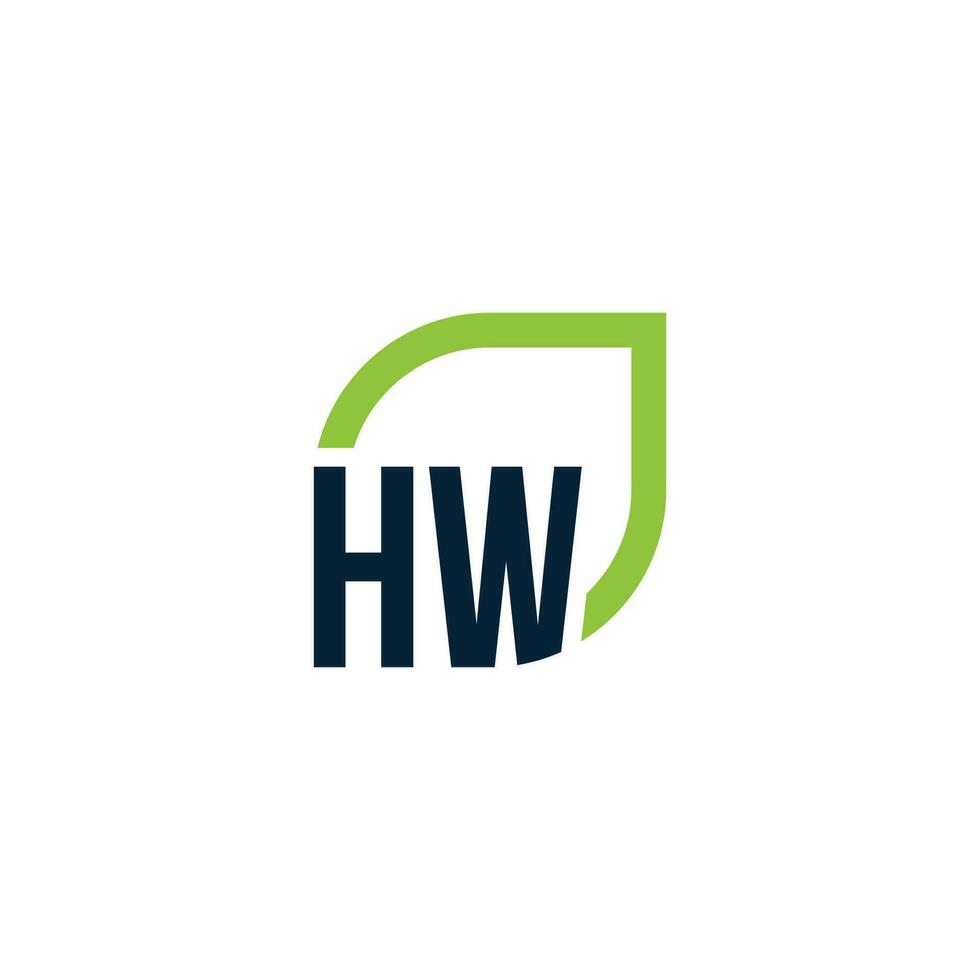 Letter HW logo grows, develops, natural, organic, simple, financial logo suitable for your company. vector