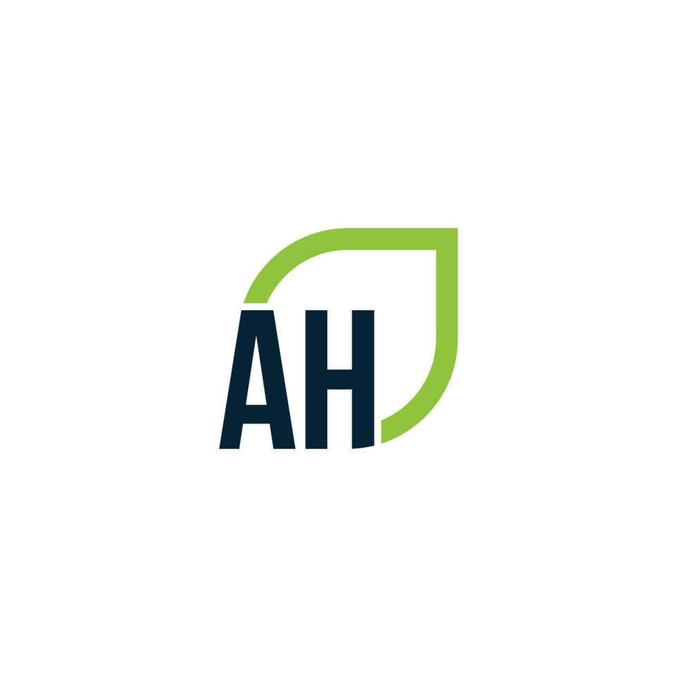 Letter AH logo grows, develops, natural, organic, simple, financial logo suitable for your company. vector